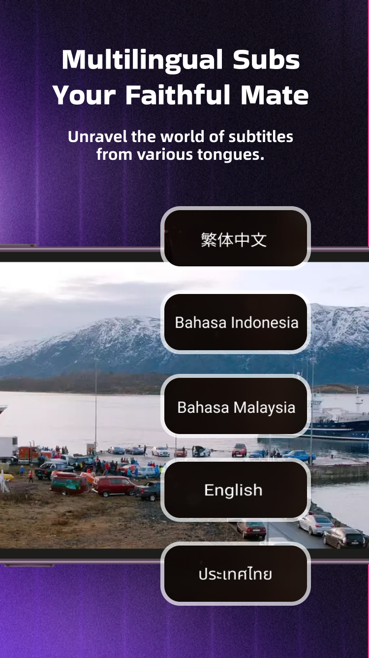 Loklok:Online Movies&Dramas preview showing multilingual subtitle options including English